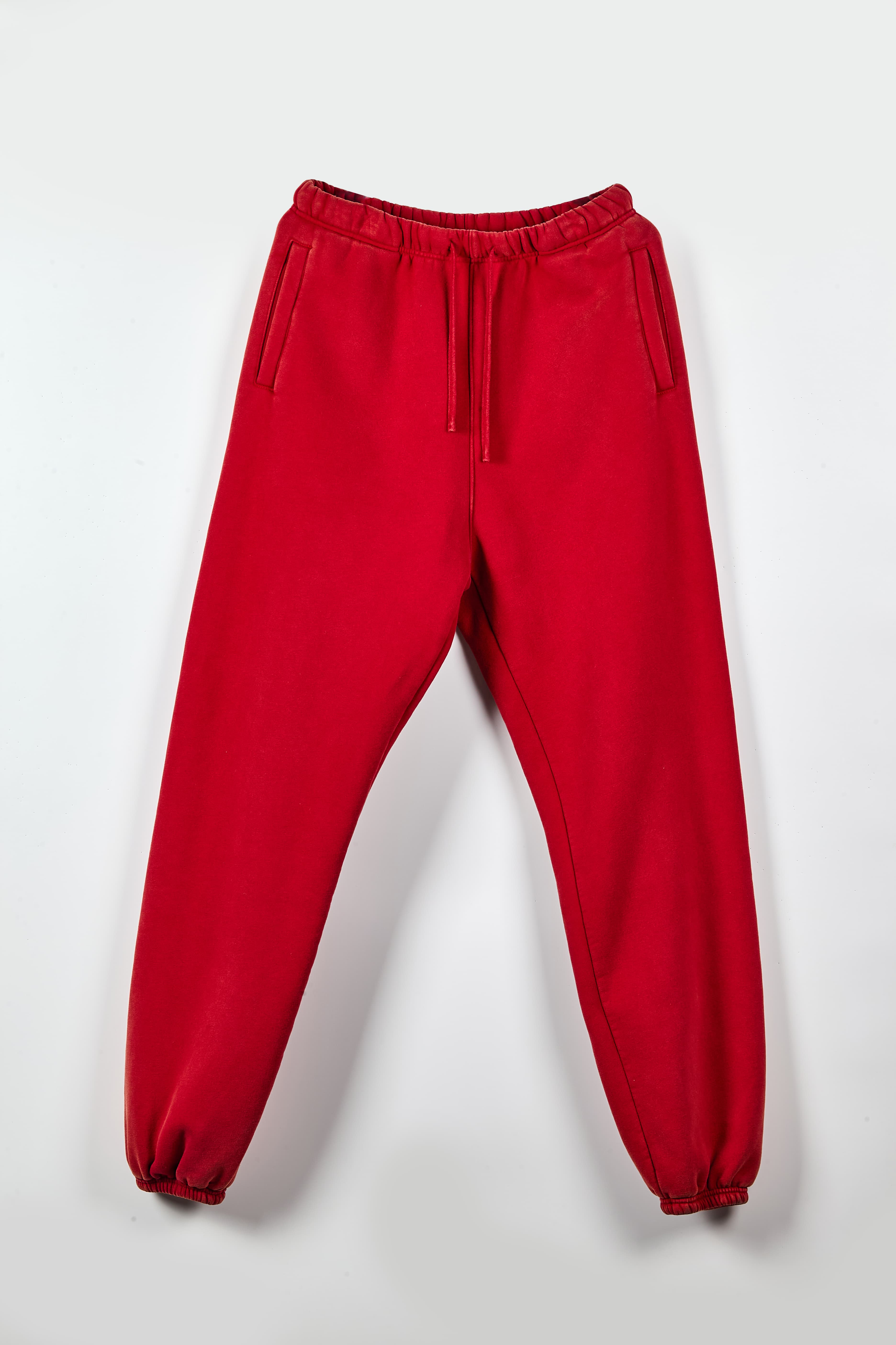 Vintage Washed Red Sweatpants - Relaxed Fit Jogger Pants